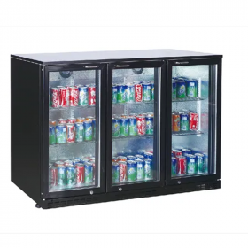 Arrière bar réfrigéré 3 portes vitrées battantes
