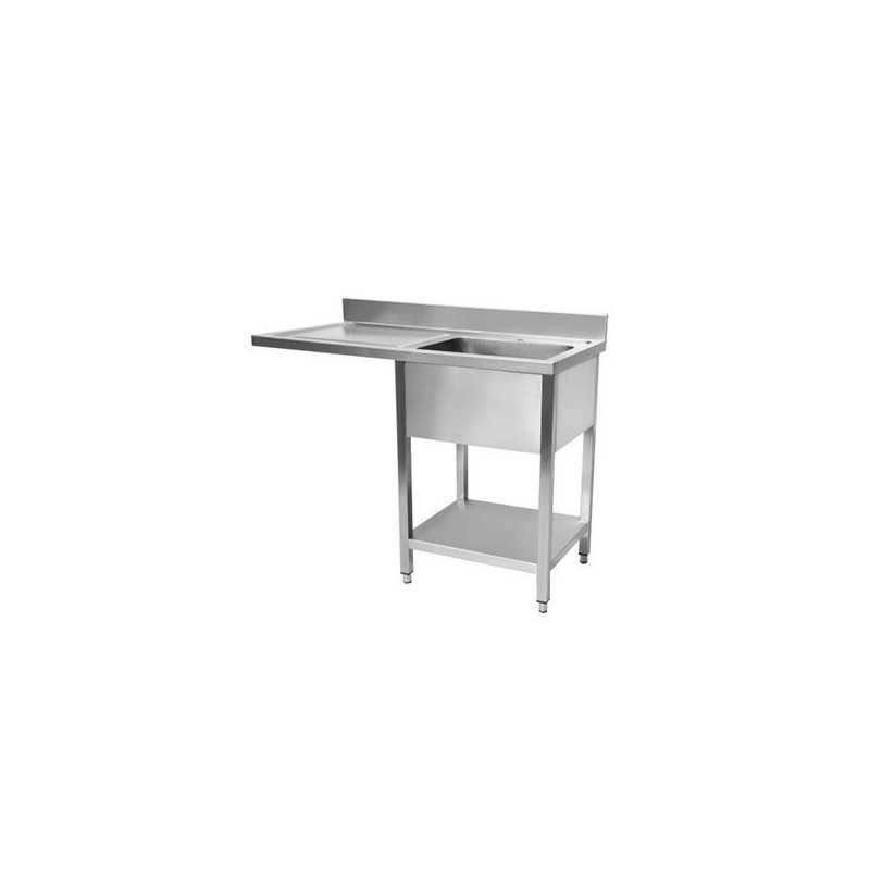 Plonge inox avec passage lave-vaisselle – 1400 mm – Égouttoir gauche ou droite