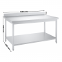 Table inox professionnelle Adossée- 1400 x 600 mm