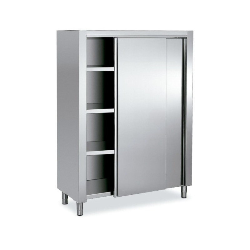 Armoire Inox professionnelle avec Portes Coulissantes - 1200 x 500 x 1800 mm