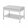 Table inox centrale 1000 x 600 mm avec 2 tiroirs
