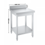 Table inox professionnelle Adossée- 600 x 600 mm