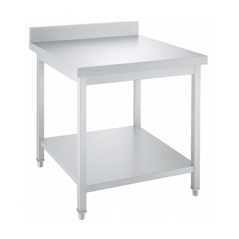 Table inox professionnelle Adossée- 800 x 600 mm