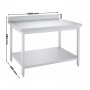 Table inox professionnelle Adossée- 1000 x 600 mm