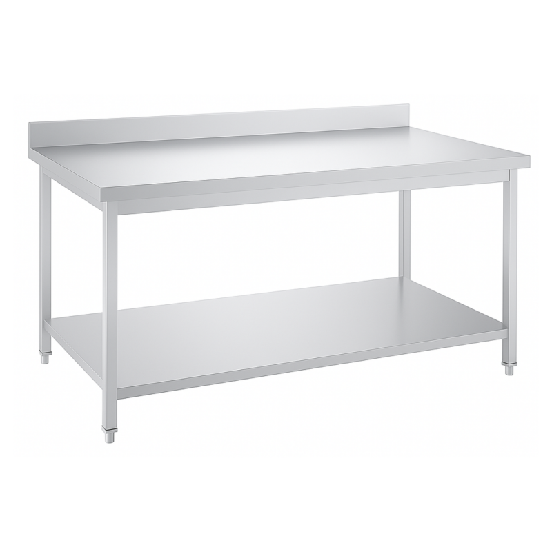 Table inox professionnelle Adossée- 1500 x 600 mm