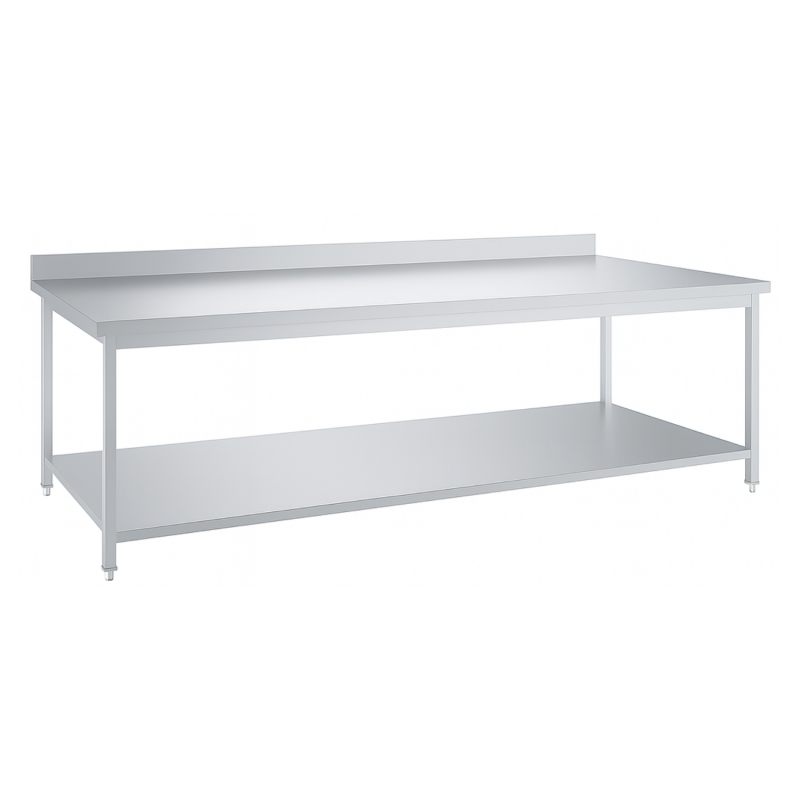 Table inox professionnelle Adossée- 2000 x 600 mm