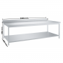 Table inox professionnelle Adossée- 2000 x 600 mm