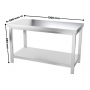 Table inox professionnelle Centrale - 1000 x 600 mm