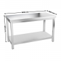 Table inox professionnelle Centrale - 1500 x 600 mm