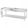 Table inox professionnelle Centrale - 1800 x 600 mm