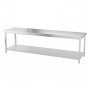Table inox professionnelle Centrale - 2000 x 600 mm