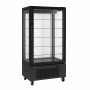 Vitrine négative 4 faces vitrées 475 litres noire - Congélateur