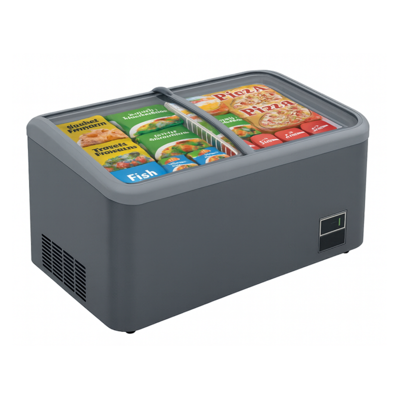 Congélateur vitré professionnel pour supermarché - 1450 mm, 530 L