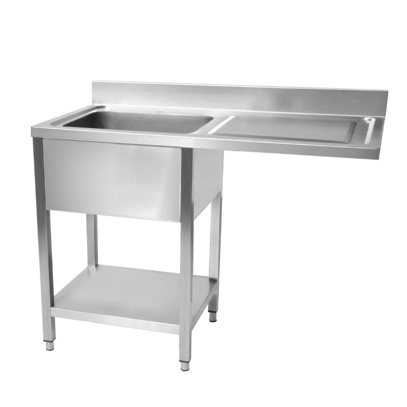 Plonge avec Bac à gauche et passage lave vaisselle - 1200 x 700 mm - modèle déclassé suite choc
