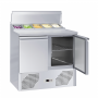 Saladette réfrigérée 2 portes GN 1/1 et top à ingrédients GN 1/6