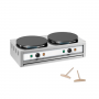 Crêpière Professionnelle Double Électrique 2 x 3000W – Plaques Fonte 40 cm