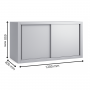 Placard à suspendre inox portes coulissantes 1200 x 400 x 650 mm