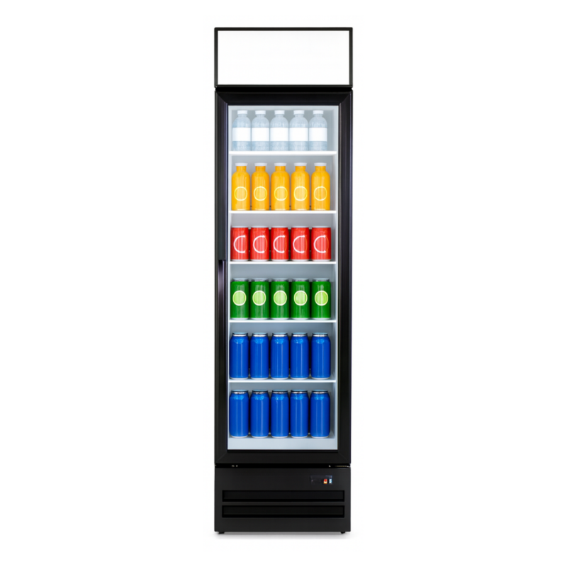 Armoire à Boissons - Extra Slim Noire – Intérieur Blanc – 208 Litres