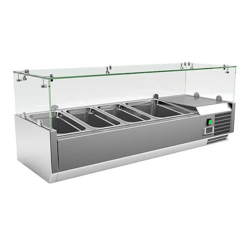 Vitrine saladette réfrigérée à ingrédients 380 mm - modèle déclassé suite choc