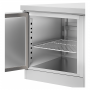 Table desserte positive avec dosseret 3 portes GN 1/1