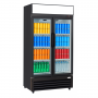 Armoire à Boissons 2 Portes - Noire Intérieur Blanc – 630 L avec Canopy