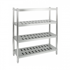 Rayonnage inox ajouré 4 niveaux 800 x 500 x 1700 mm