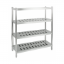 Rayonnage inox ajouré 4 niveaux 800 x 500 x 1700 mm