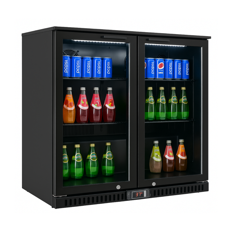 Arrière Bar bas 2 Portes vitrées battantes