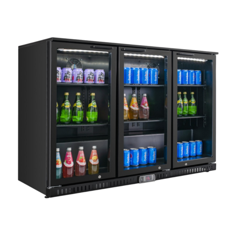 Arrière Bar bas 3 Portes battantes vitrées