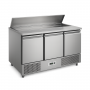 Saladette réfrigérée capot inox relevable 3 portes