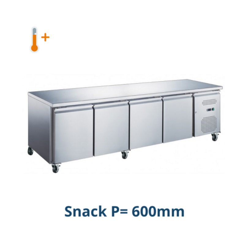 Tour réfrigéré positif 4 portes profondeur 600mm