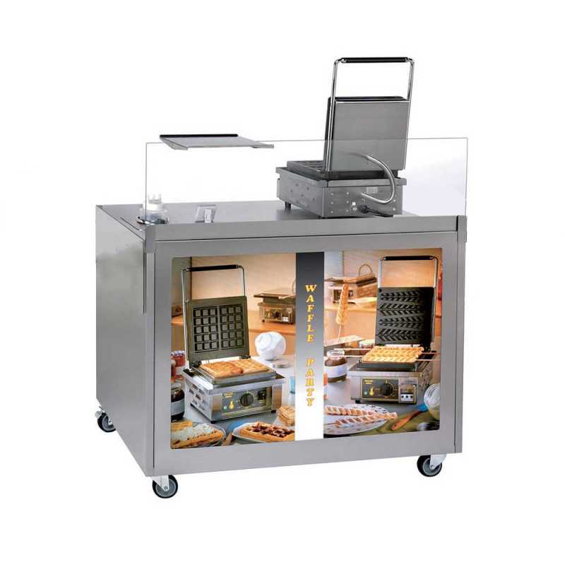 Chariot ambulant crêpes ou gaufres tout inox - Roller Grill