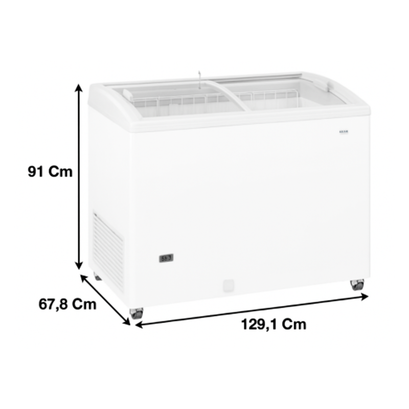 Congélateur pro vitre bombée coulissante