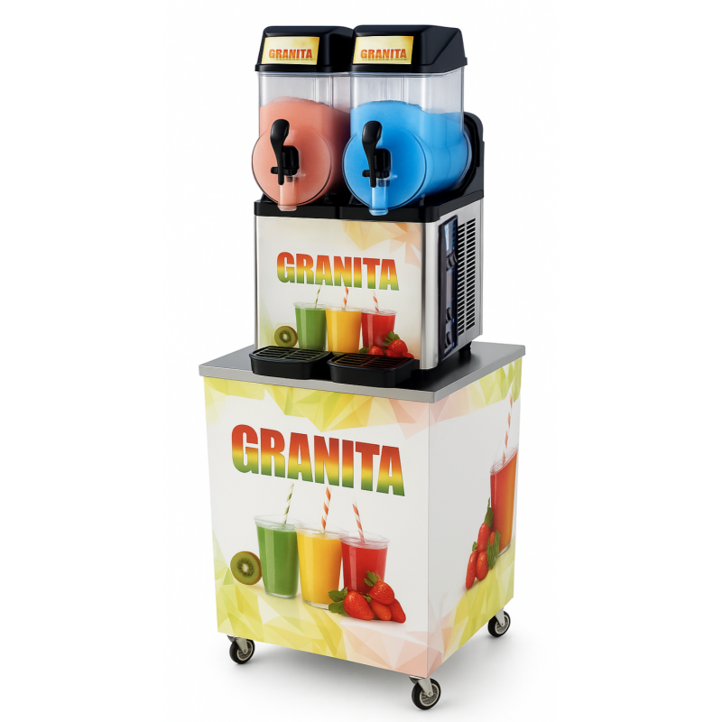 Machine à granita 2 x 12 L sur Chariot
