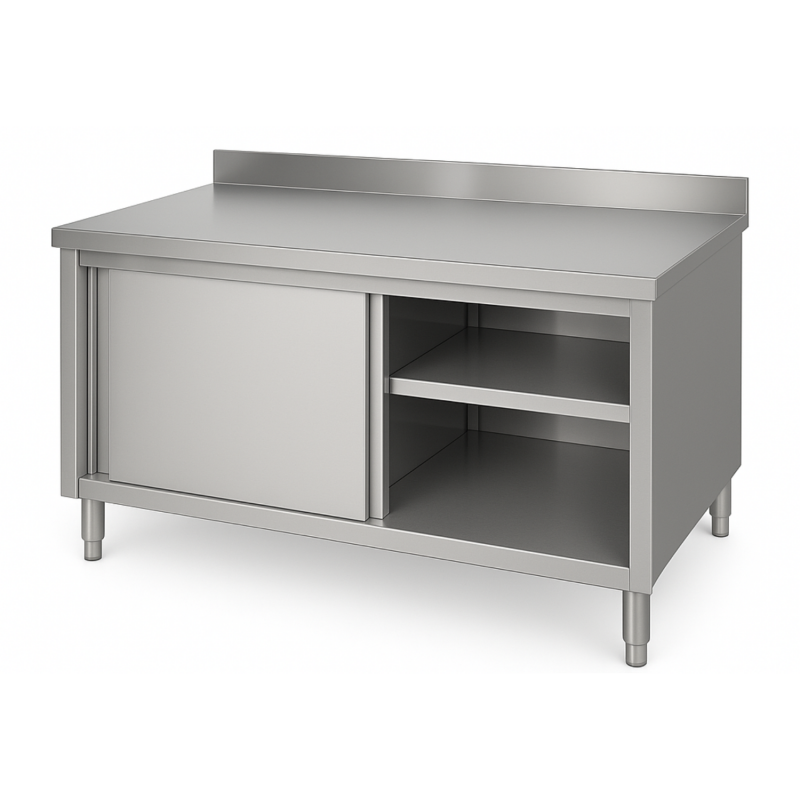 Meuble Neutre Inox Adossé - Profondeur 700 mm