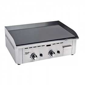 Plaque à snacker gaz en acier émaillé chrome dur 2 zones - Roller Grill