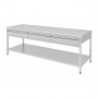 Table inox centrale 1800 x 600 mm avec 3 tiroirs