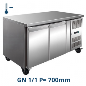 Desserte réfrigérée 2 portes centrale négative profondeur 700 - Congélateur