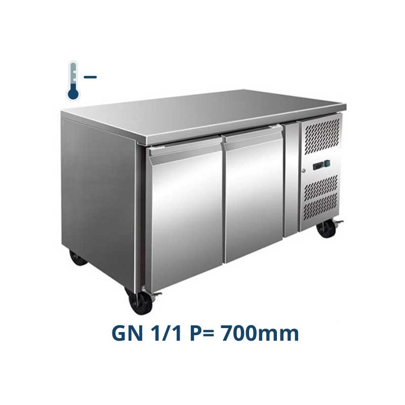 Desserte réfrigérée 2 portes centrale négative profondeur 700 - Congélateur