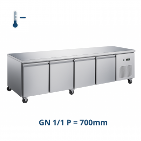 Table desserte négative 4 portes GN 1/1 - Congélateur