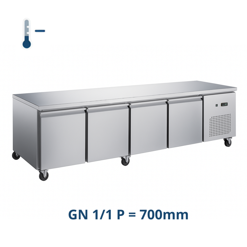 Table desserte négative 4 portes GN 1/1 - Congélateur