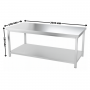 Table inox professionnelle Centrale - 2000 x 600 mm