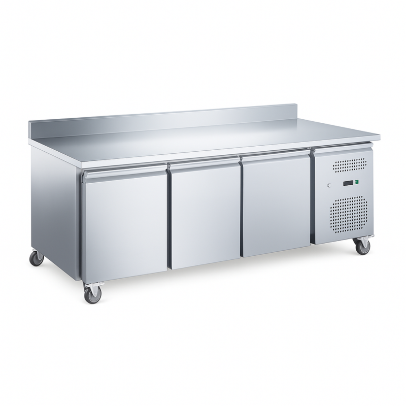 Table réfrigérée positive 3 portes - dosseret - 600mm