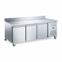 Table réfrigérée positive 3 portes - dosseret - 600mm