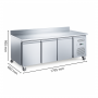 Table réfrigérée positive 3 portes - dosseret - 600mm