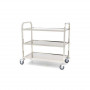 Chariot de service inox professionnel 3 plateaux