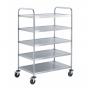 Chariot service inox - 920 x 600mm - avec 5 étagères