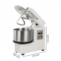 Pétrin à pâte professionnel 1 vitesse avec tête relevable 20 litres