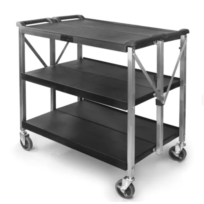 Chariot de service pliant - 3 Plateaux