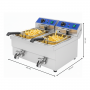 Friteuse électrique avec vanne de vidange – 2 x 10 litres